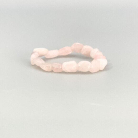 Rose Quartz Chakra Boho Stretch Bracelet, The Stone of Love, Anniversary Gift Id - Picture 5 of 9